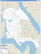 James City County Wall Map Basic Style